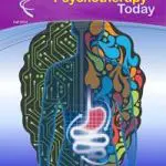 A brain split into digital circuitry and colorful creativity representing psychology.