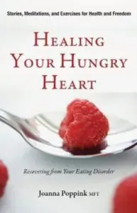 A book cover featuring a raspberry on a spoon with the title about healing from eating disorders.
