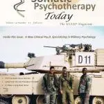 Cover of Suicide Psychotherapy Today featuring military personnel and a helicopter.