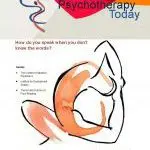 Illustration of a person hugging their knees with mental health questions.