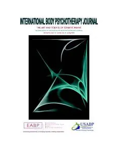 Cover of International Body Psychotherapy Journal featuring abstract green and black design.