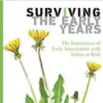 Book cover about surviving early parenthood with babies and kids.