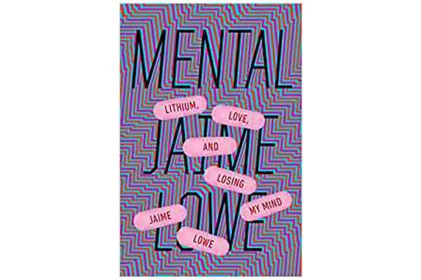 A colorful, wavy poster with words like 'MENTAL JAIL' and phrases about love and life.