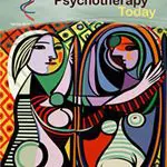 Abstract art depicting two figures with vibrant colors and geometric patterns.