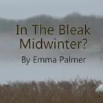 Book cover titled 'In The Bleak Midwinter?' by Emma Palmer with a foggy winter landscape. Book cover titled 'In The Bleak Midwinter?' by Emma Palmer with a foggy winter landscape.