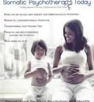 A mother and daughter smiling, holding their pregnant bellies.