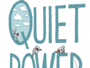 Quiet Power: The Secret Strengths of Introverts Illustration of the phrase 'Quiet Power' with people interacting around the letters.