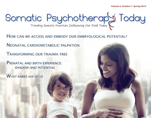 Spring 2019 Issue is Here Pregnant women and child touching their bellies, promoting somatic psychotherapy.