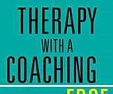 Therapy with a Coaching Edge Book cover titled 'Therapy with a Coaching Edge' in teal and yellow.