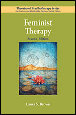 Cover of the book 'Feminist Therapy' Second Edition with floral and abstract art.