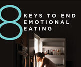 8 Keys to End Emotional Eating Woman emotionally eating late at night from the fridge.