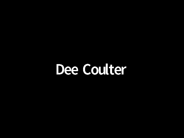 White text 'Dee Coulter' on a black background.
